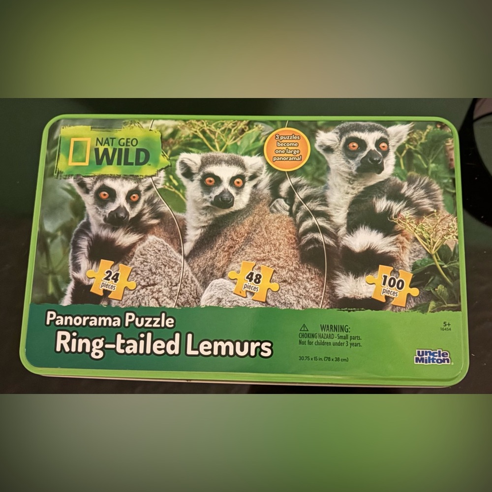 Nat Geo Wild Ring-tailed Lemurs Puzzles in Collectible Tin